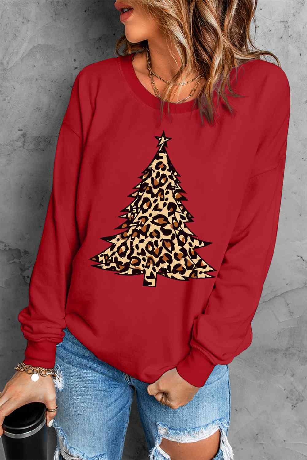 Sudadera con estampado de árbol de Navidad