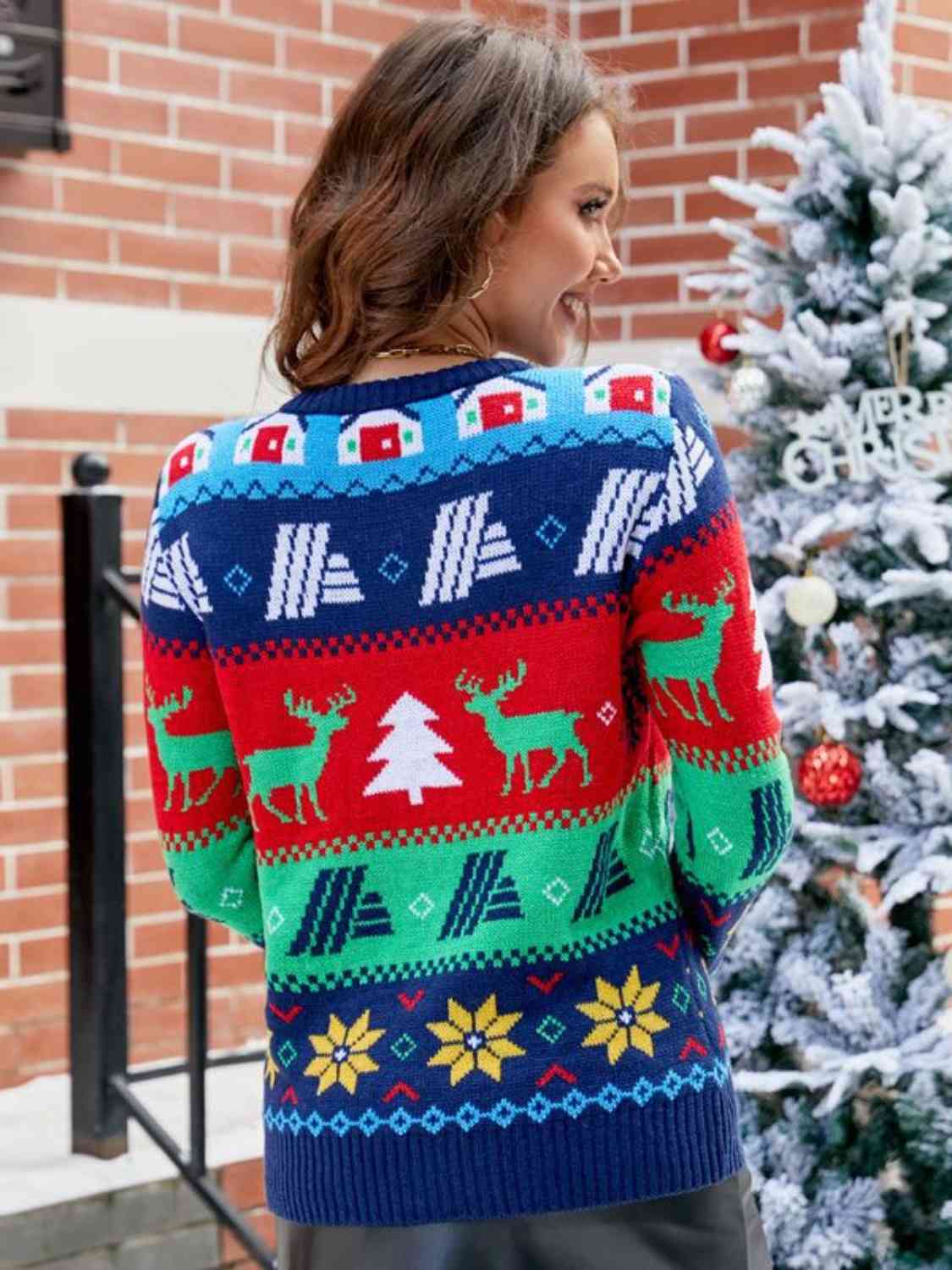 クリスマスラウンドネックセーター