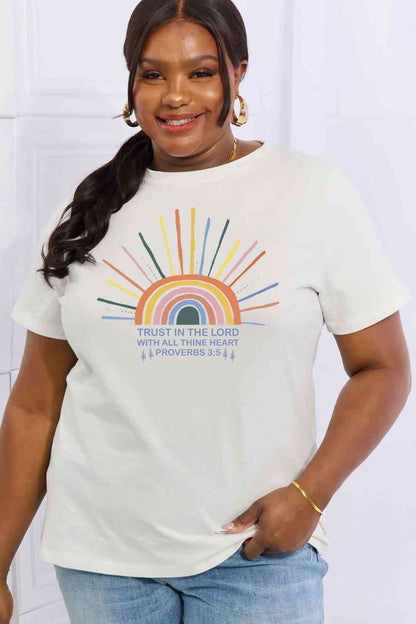 Simply Love Full Size Rainbow Graphic Cotton Tee