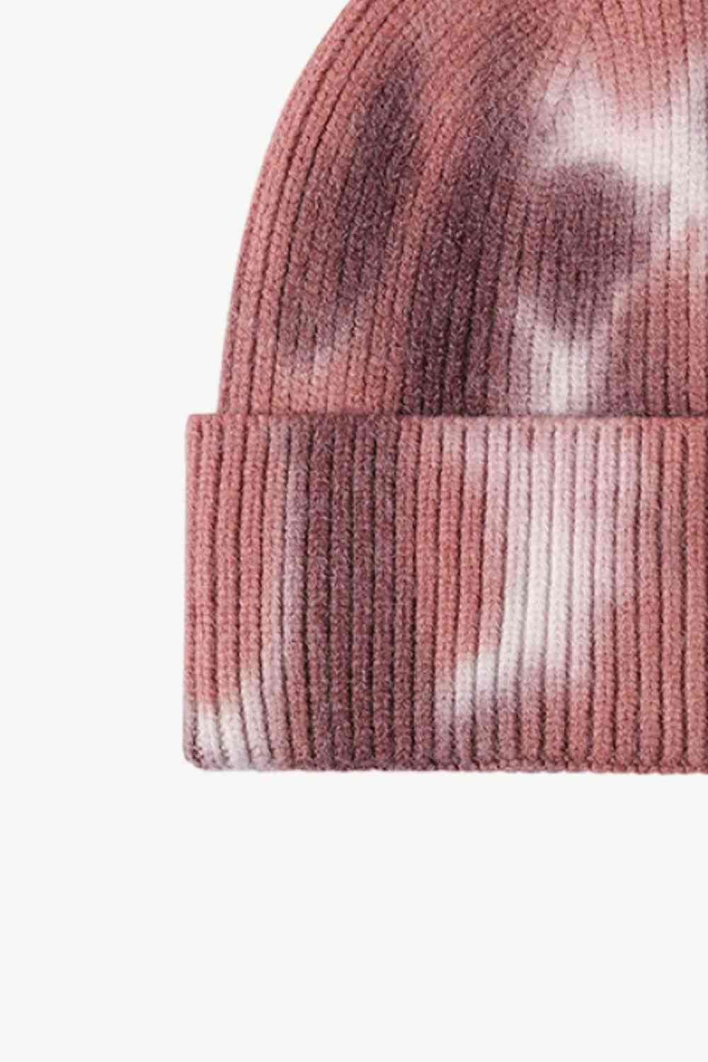 Gorro de punto con puños teñido anudado