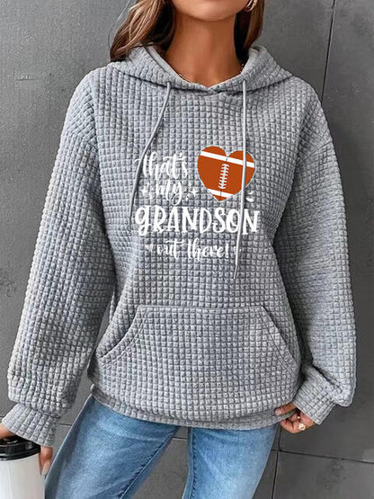 Sudadera con capucha y cordón con estampado de corazón de tamaño completo