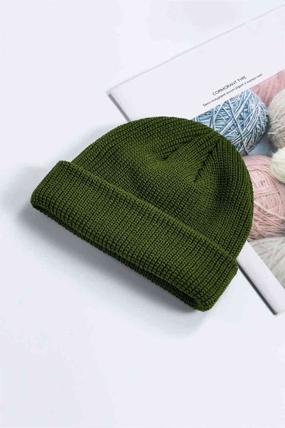 Gorro acogedor con puños de punto acanalado