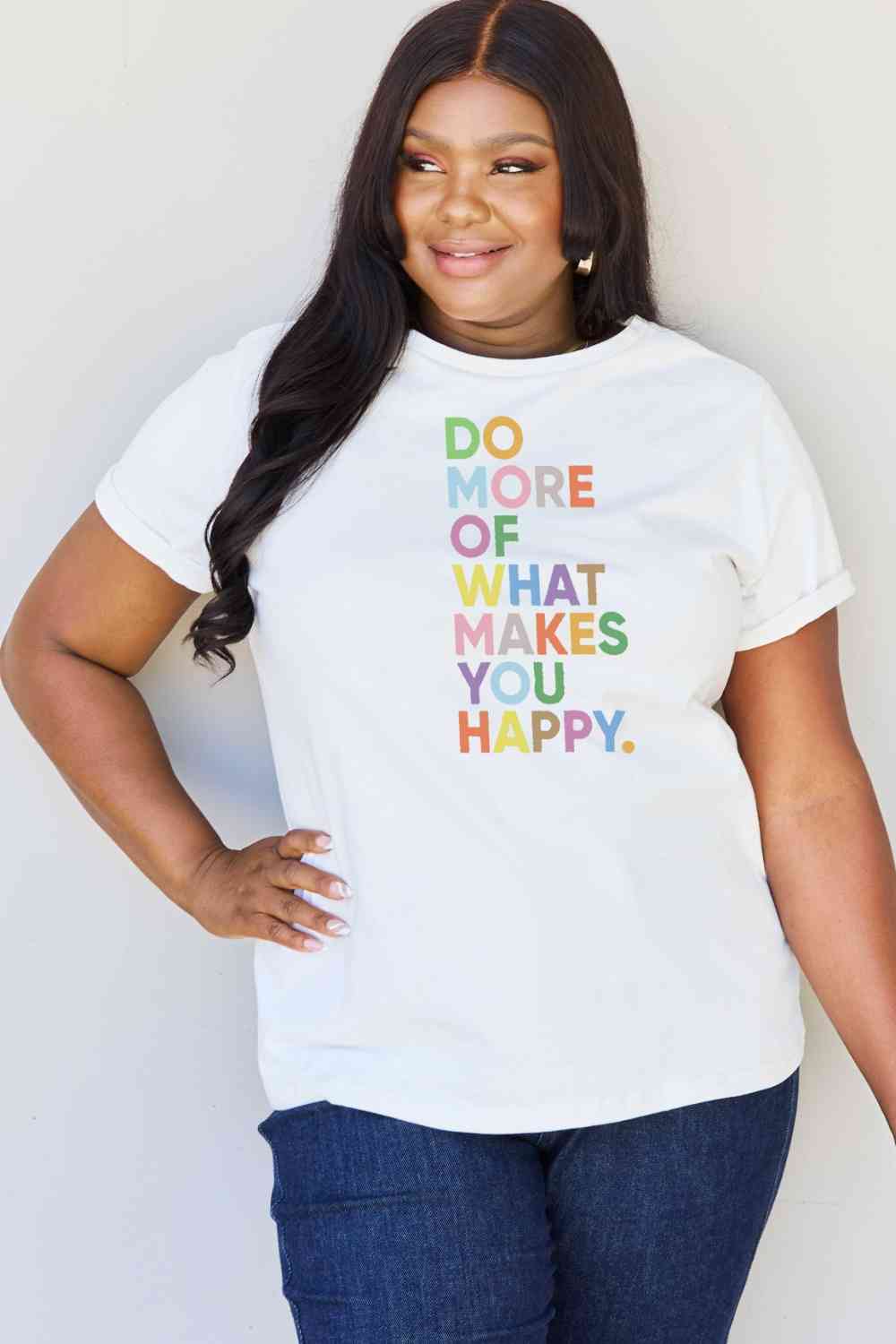 Camiseta con gráfico y eslogan de tamaño completo de Simply Love