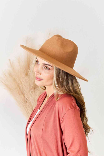 Sombrero de moda Fedora de ala plana Fame