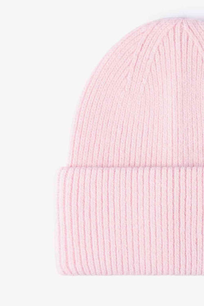 M Rib-Knit Cuff Beanie