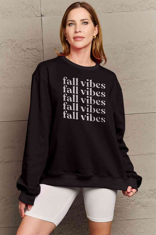 Simply Love フルサイズ FALL VIBES グラフィック スウェットシャツ