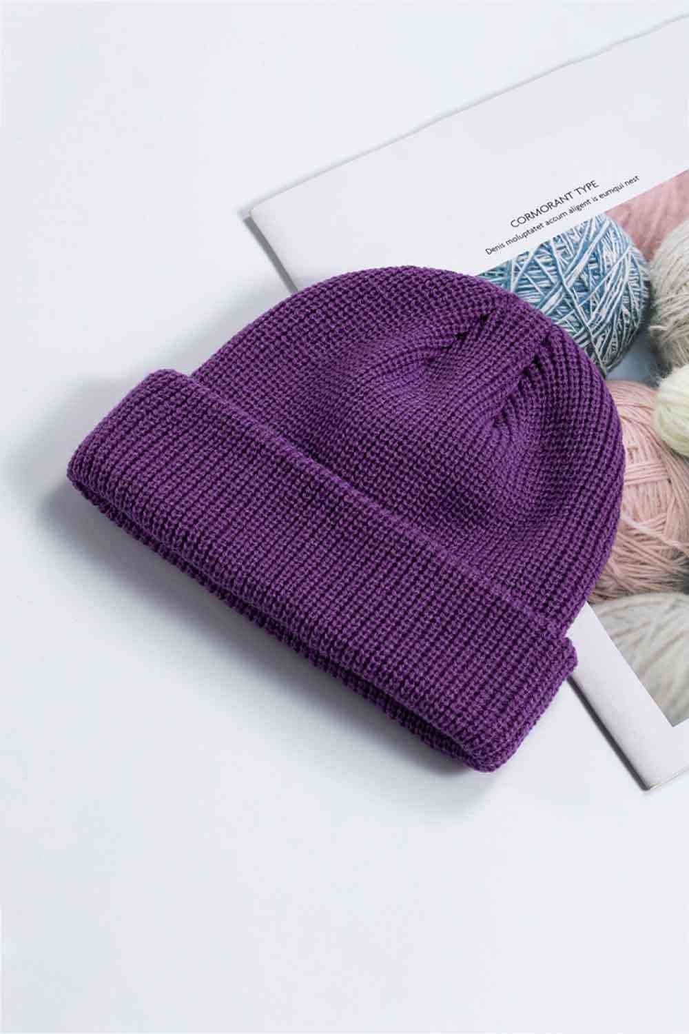 Gorro acogedor con puños de punto acanalado