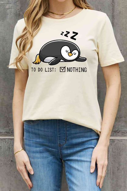 Simply Love フルサイズ TO DO LIST NOTHING グラフィック コットン T シャツ