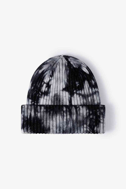 Gorro con puños de canalé Tie-Dye