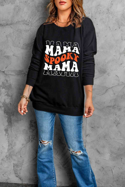 Sudadera SPOOKY MAMA de manga larga y cuello redondo