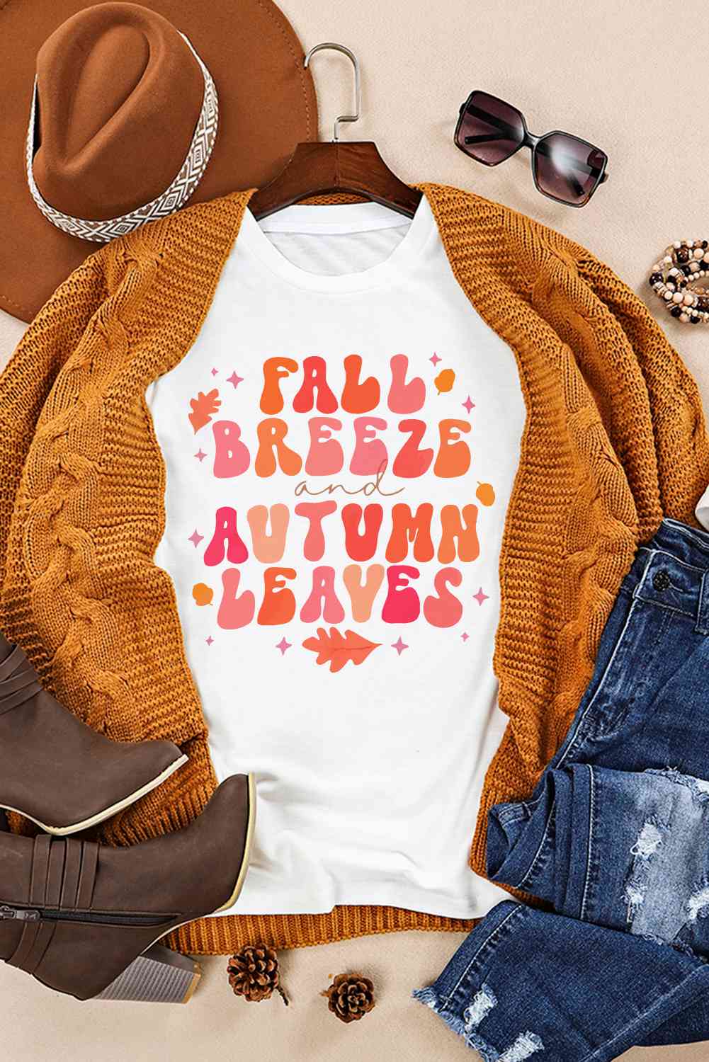 FALL BREEZE AUTUMN LEAVES グラフィック T シャツ