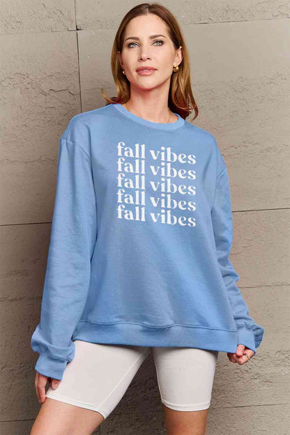 Simply Love Full Size FALL VIBES Graphic Sweatshirt