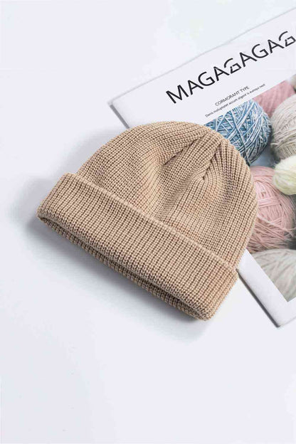 Gorro acogedor con puños de punto acanalado