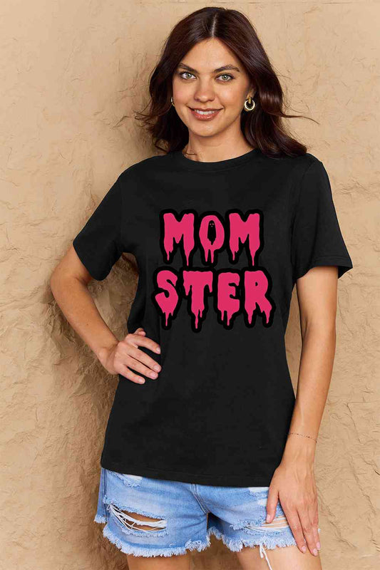 Camiseta de algodón con gráfico MOM STER de talla grande de Simply Love