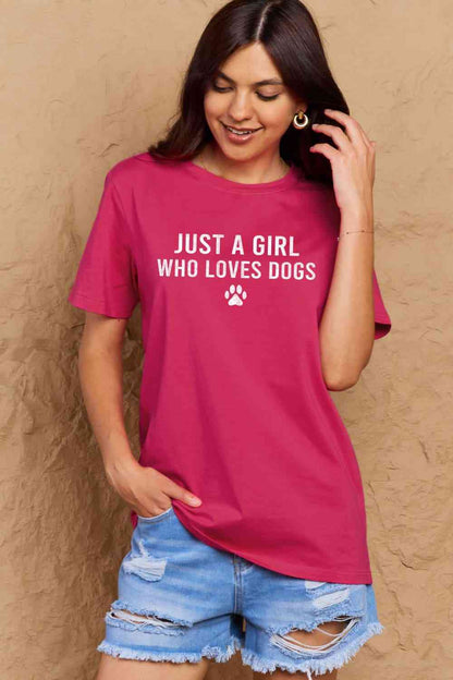 Camiseta de algodón con estampado de huella de perro de tamaño completo de Simply Love