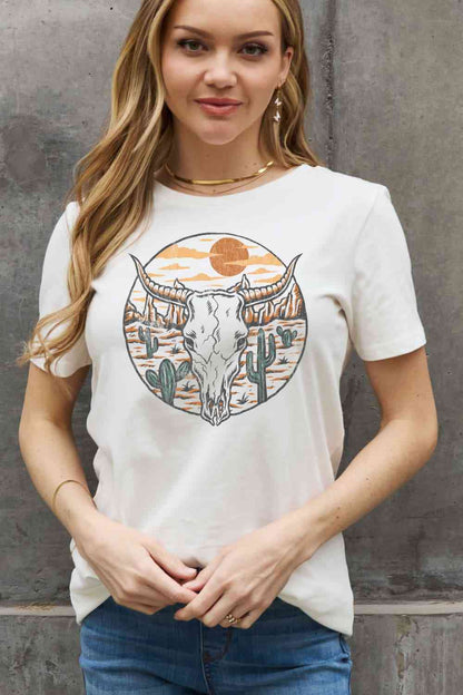 Simply Love Full Size Bull Cactus Graphic Cotton Tee