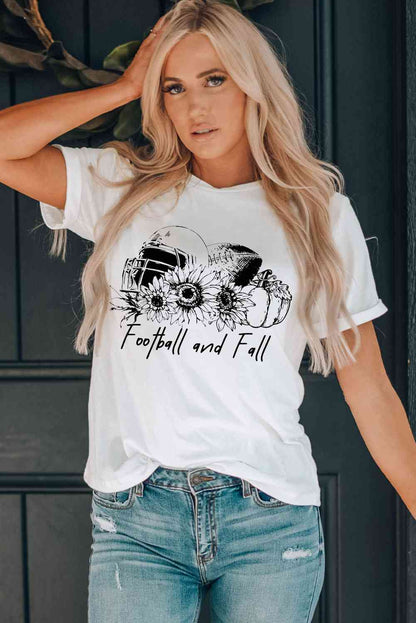 FOOTBALL AND FALL グラフィック T シャツ