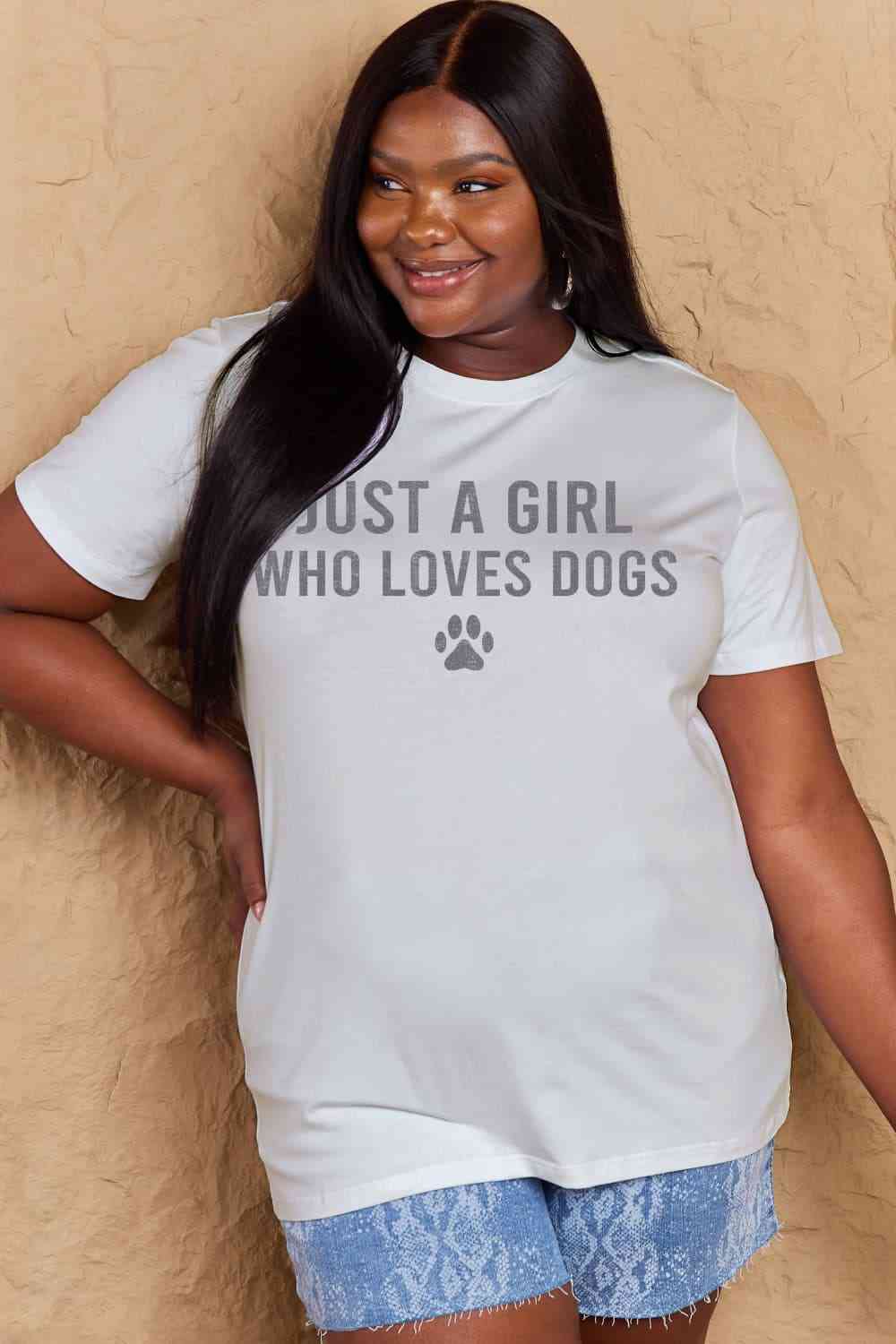 Camiseta de algodón con estampado de huella de perro de tamaño completo de Simply Love