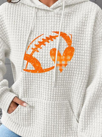 Full Size Football Graphic Drawstring Hoodie