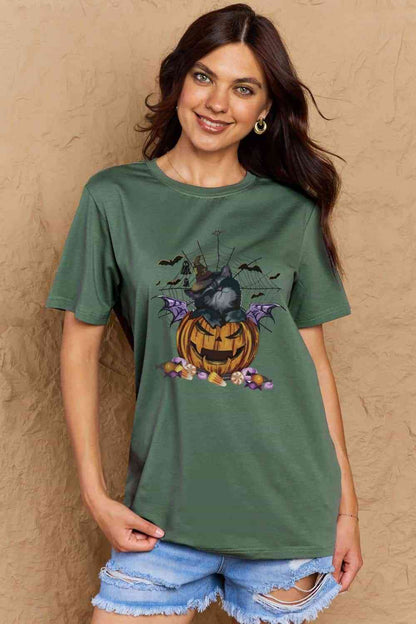 Camiseta con gráfico Jack-O'-Lantern de tamaño completo de Simply Love