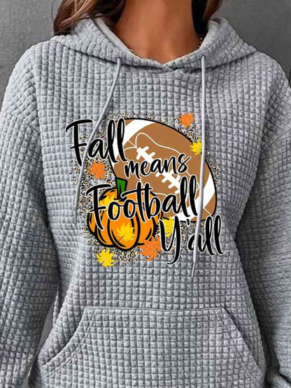 FALL MEANS FOOTBALL Y'ALL グラフィック パーカー