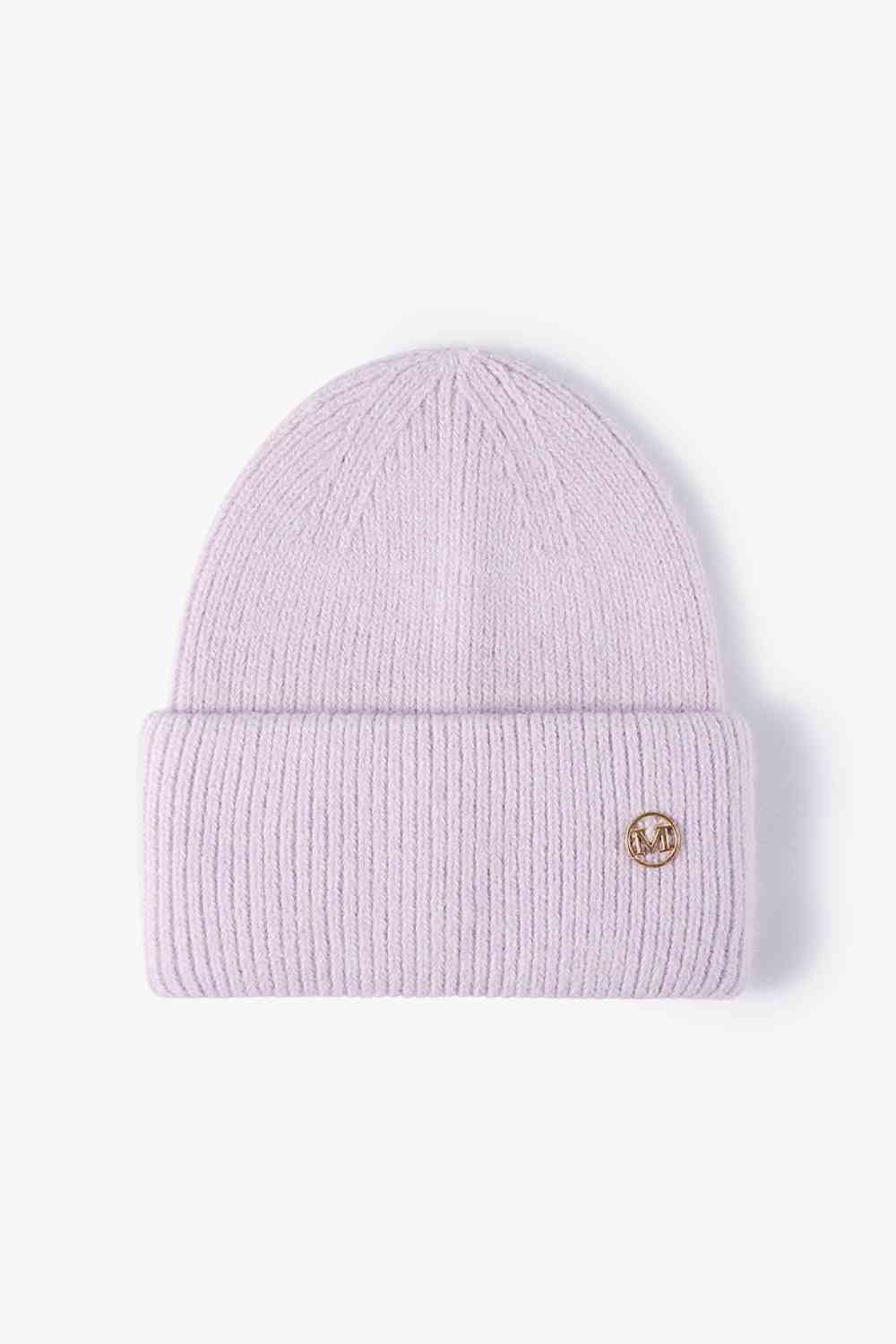 M Rib-Knit Cuff Beanie