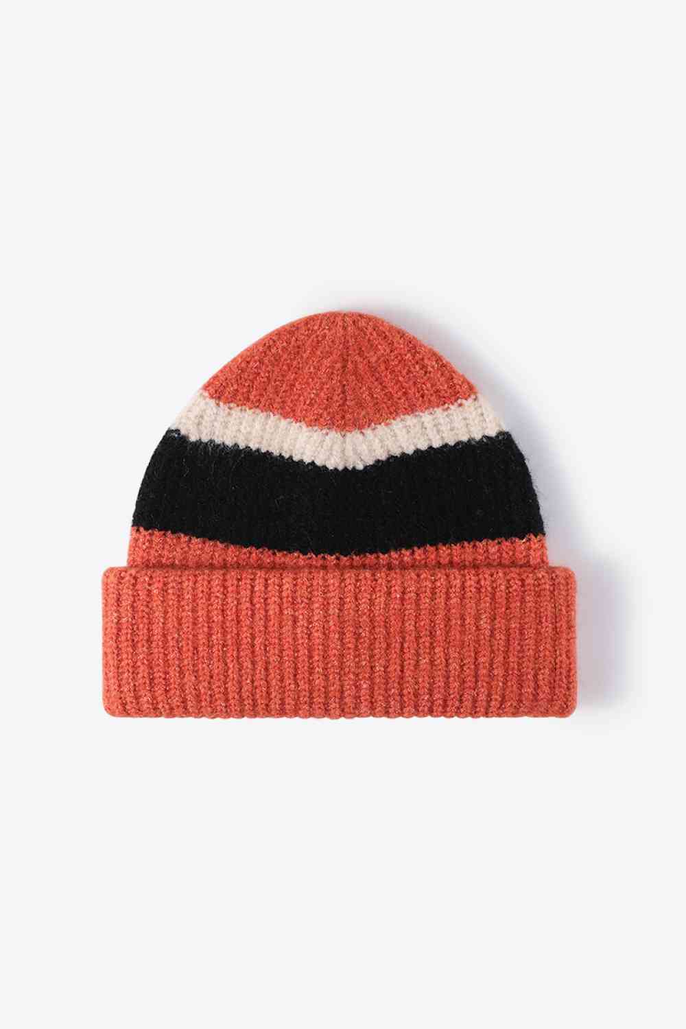 Tricolor Cuffed Knit Beanie