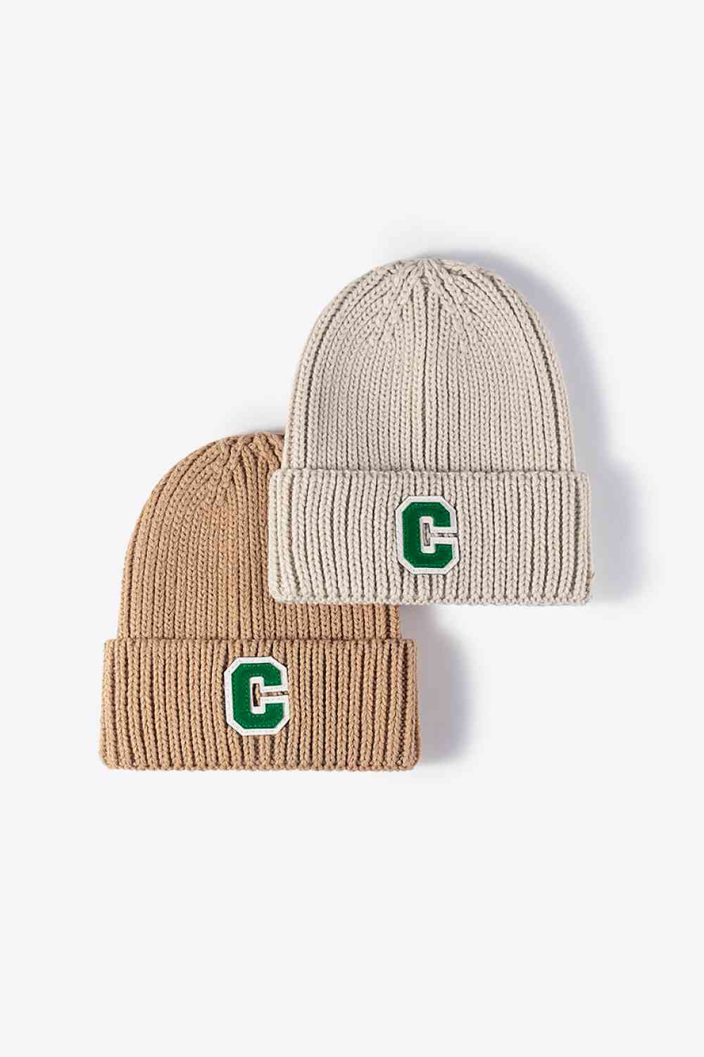 Letter C Patch Cuffed Beanie