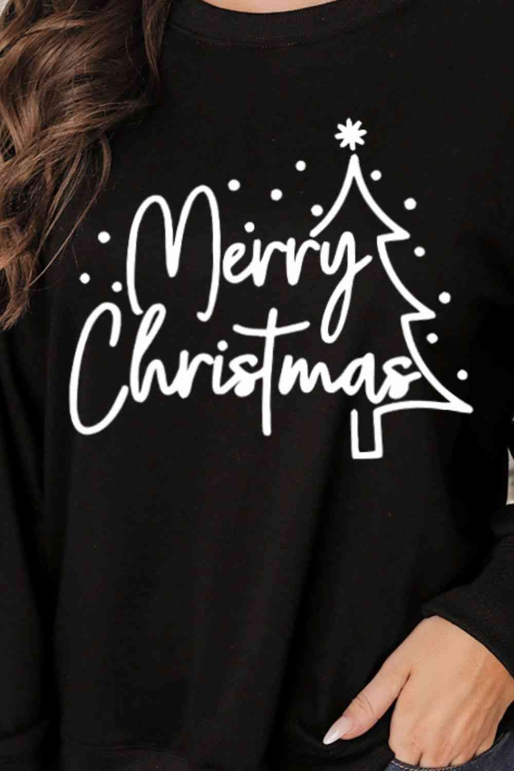 MERRY CHRISTMAS グラフィック スウェットシャツ