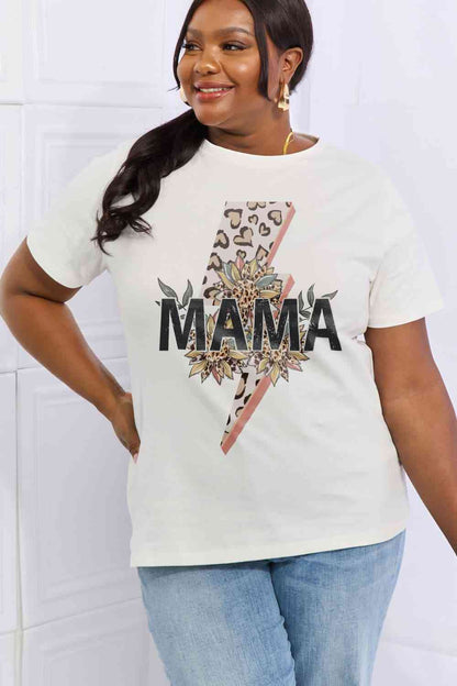 Camiseta de algodón con estampado MAMA de tamaño completo de Simply Love