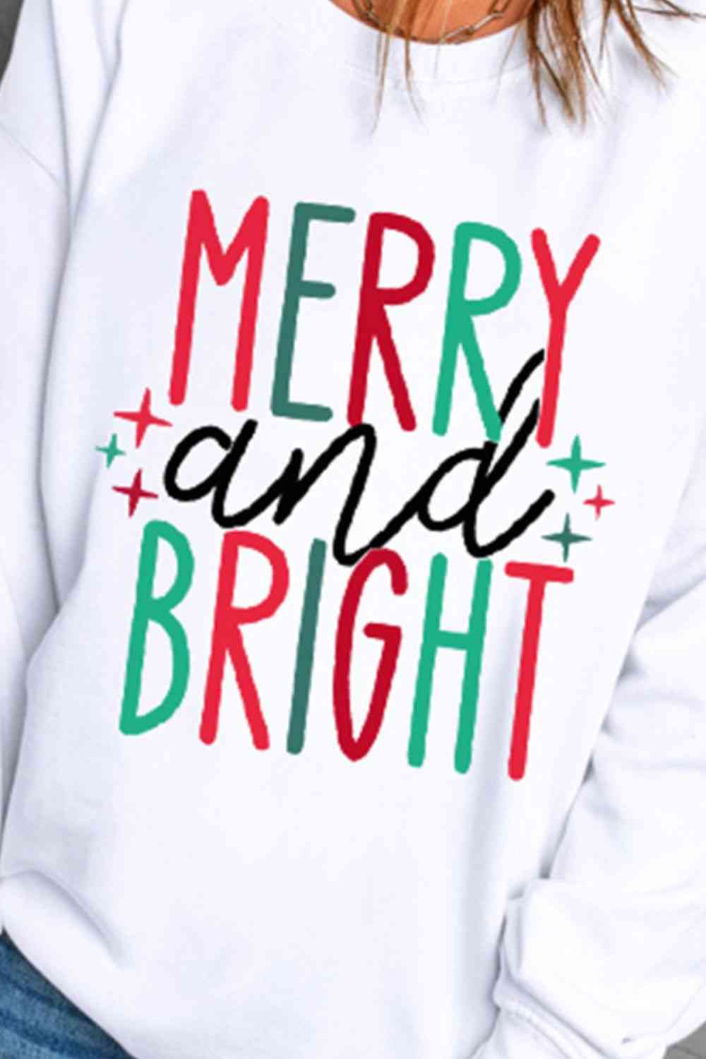 MERRY AND BRIGHT グラフィック スウェットシャツ