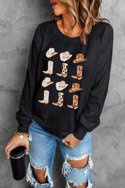 Christmas Element Round Neck Sweatshirt