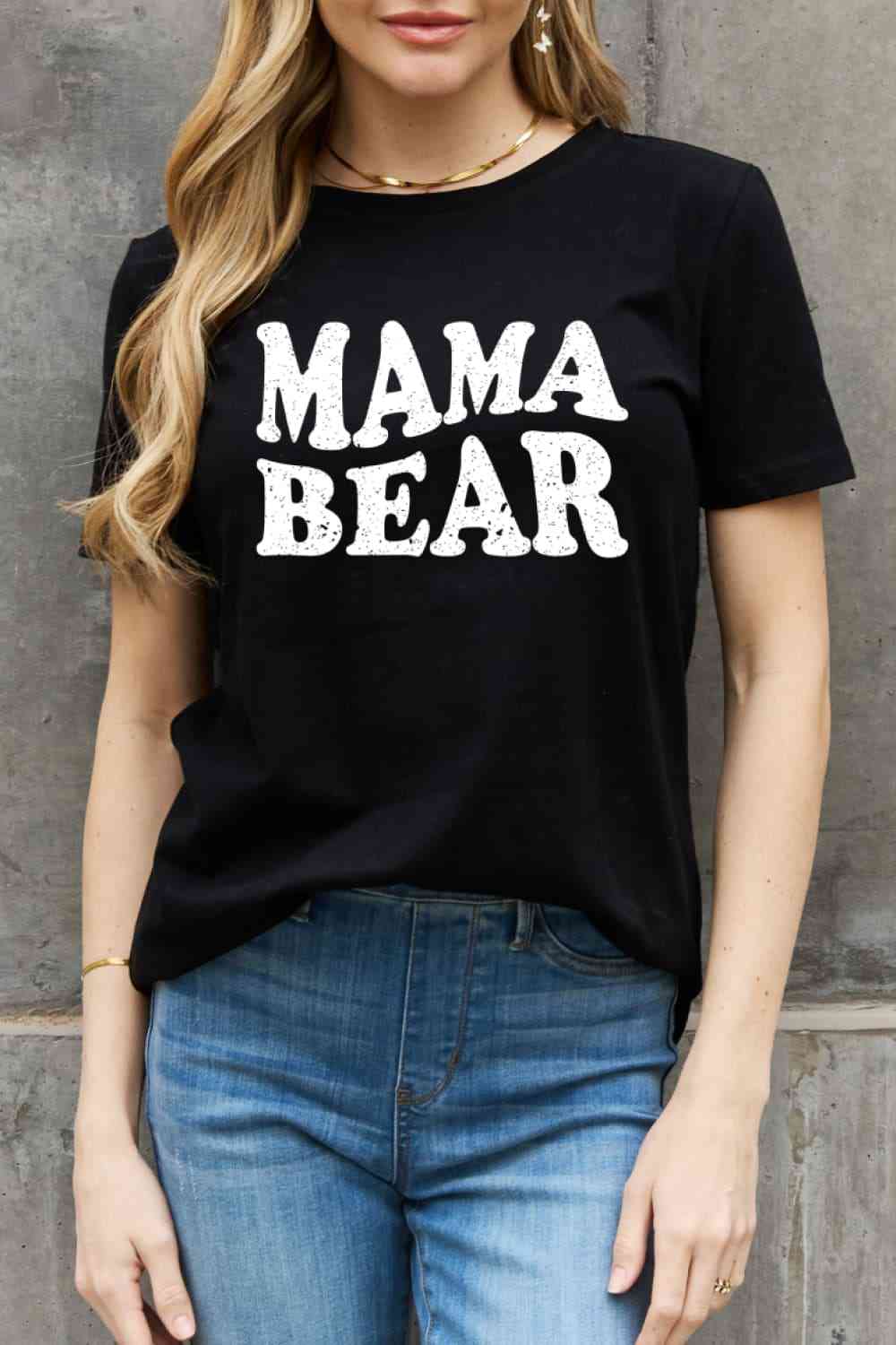 Simply Love MAMA BEAR グラフィック コットン T シャツ