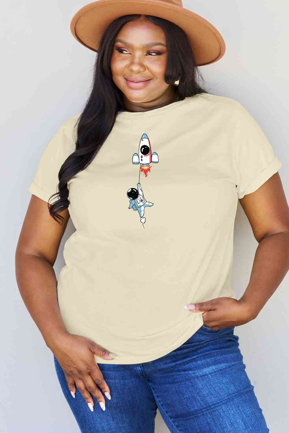 Simply Love Full Size Astronaut Graphic Cotton T-Shirt