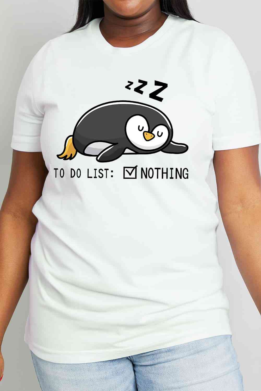 Simply Love フルサイズ TO DO LIST NOTHING グラフィック コットン T シャツ