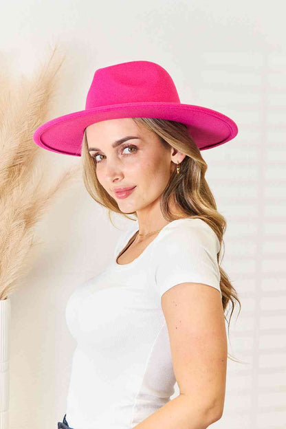 Sombrero de moda Fedora de ala plana Fame