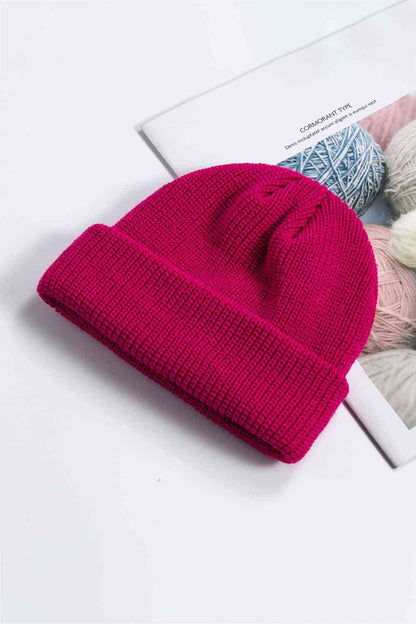 Gorro acogedor con puños de punto acanalado