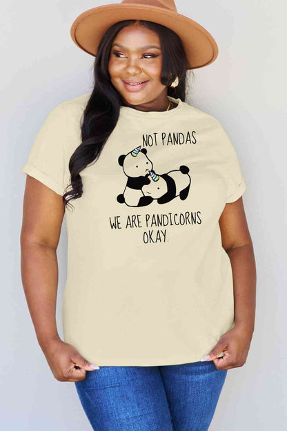 Camiseta de algodón con estampado de pandicornio de talla grande de Simply Love