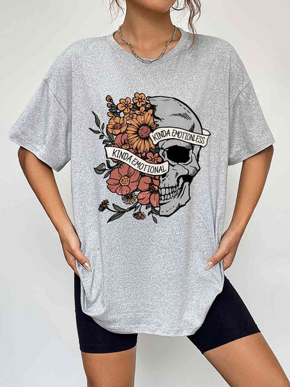 Camiseta gráfica de manga corta con cuello redondo