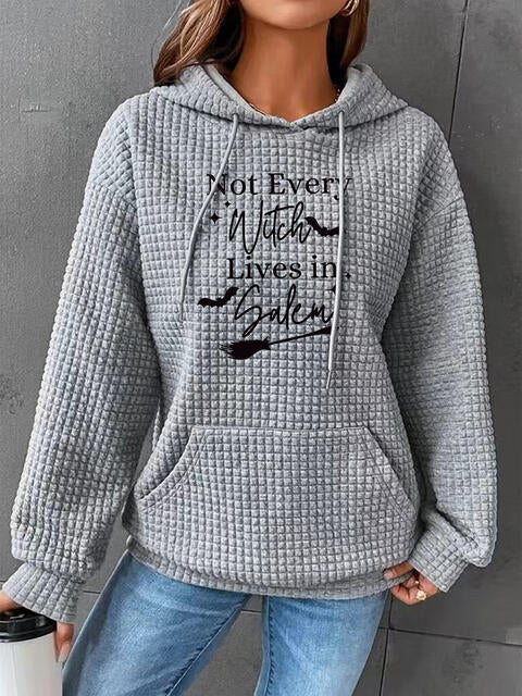 Sudadera con capucha texturizada y gráfica de tamaño completo con bolsillo