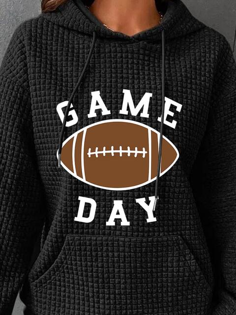 Sudadera con capucha y cordón gráfico GAME DAY de tamaño completo