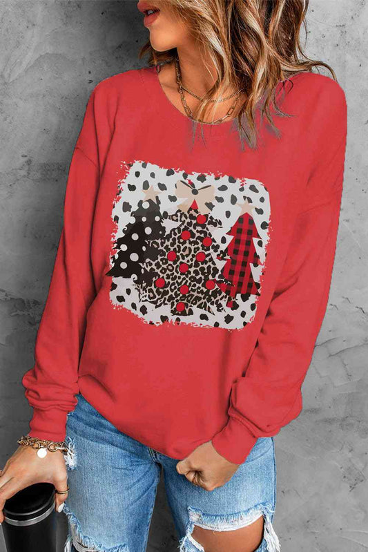 Sudadera con estampado de árbol de Navidad