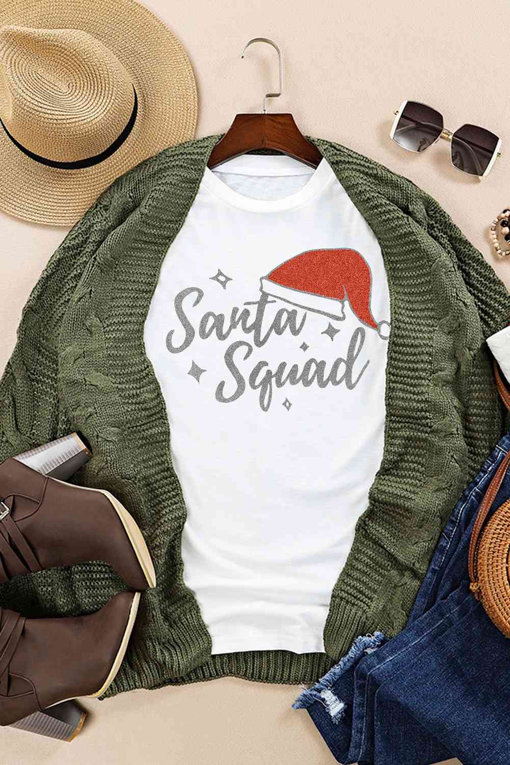 Camiseta Manga Corta Gráfica SANTA SQUAD