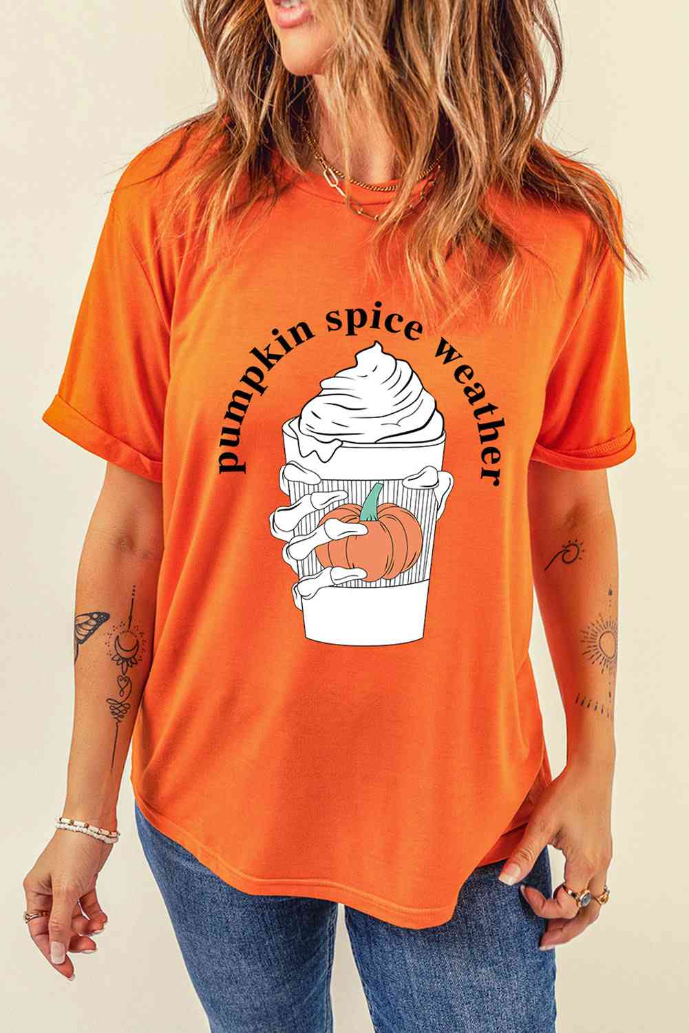 Camiseta gráfica TIEMPO DE ESPECIAS DE CALABAZA