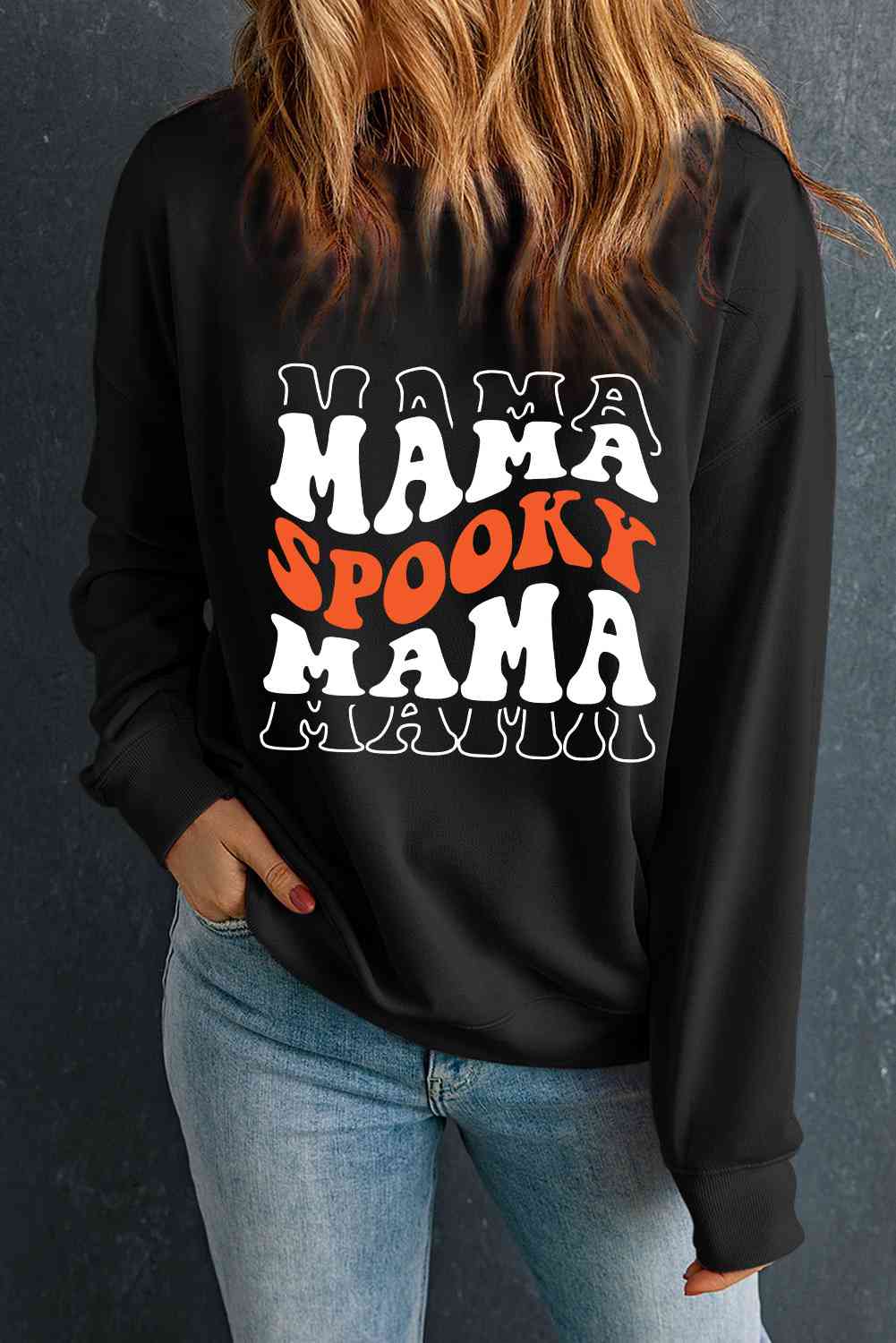 Sudadera SPOOKY MAMA de manga larga y cuello redondo