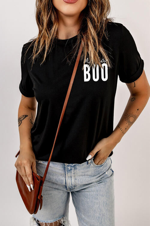 Camiseta de manga corta con cuello redondo BOO