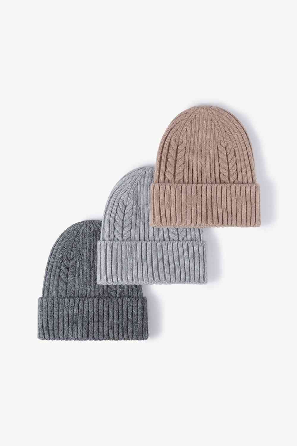 Gorro con puños de punto trenzado