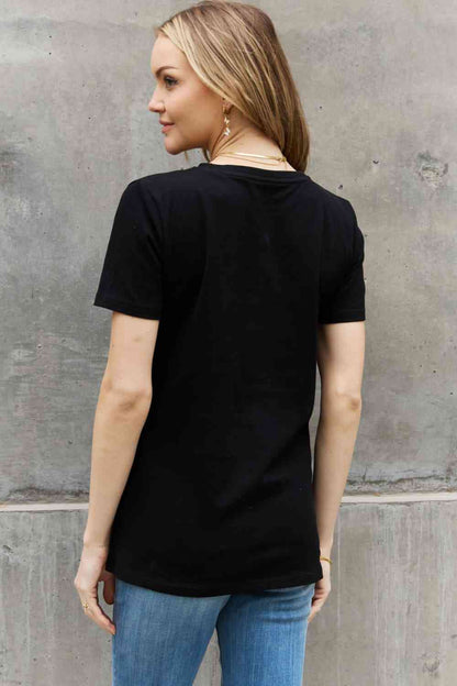 Camiseta de algodón con estampado de girasoles de tamaño completo de Simply Love
