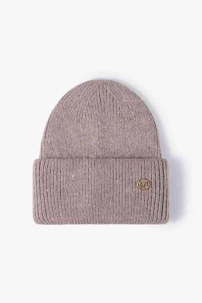 M Rib-Knit Cuff Beanie