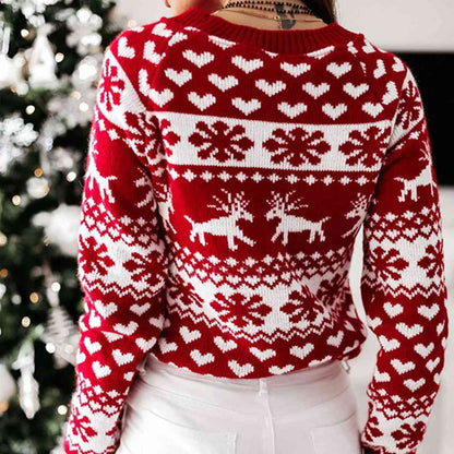 Suéter navideño de manga raglán